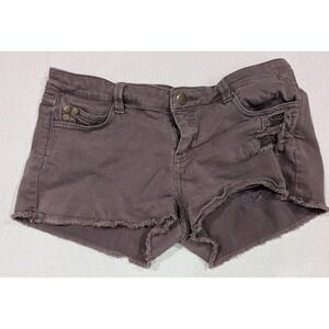 XXI Boutique Denim Shorts Womens 25 Purple Good Distressed Mesh Studded Cut Offs